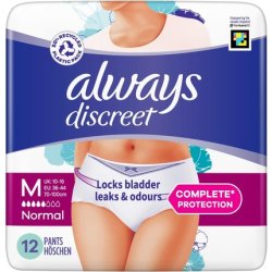 Always Discreet Underwear Incontinence Pants Normal Medium 12 Count