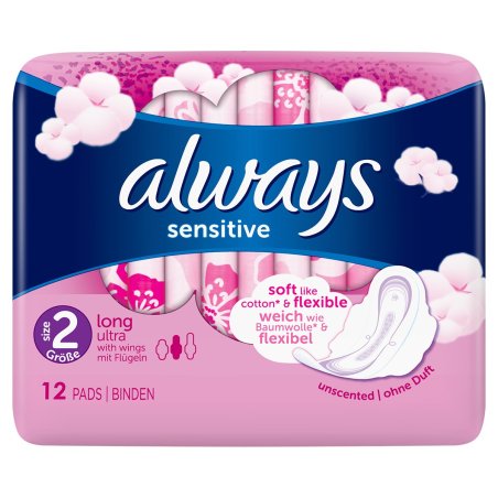 Always Sensitive Pads with Wings Ultra Long 12 Pads Size 2