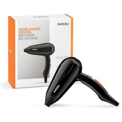 BaByliss Travel Dry 2000W Hair Dryer Dual Voltage Worldwide Lightweight Compact Folding Handle