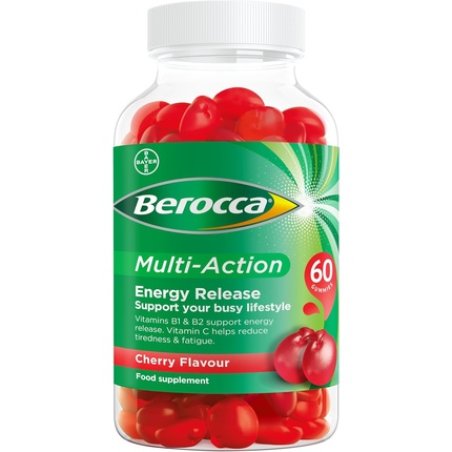 Berocca Multi-Action Multivitamin Gummies with Vitamin D, C, A, B-Complex (B1, B2, B3, B6, B7 & B12), E - Supplement
