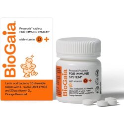 BIOGAIA Protectis Probiotic Tablets with Vitamin D3 Orange Flavored 30 Tablets