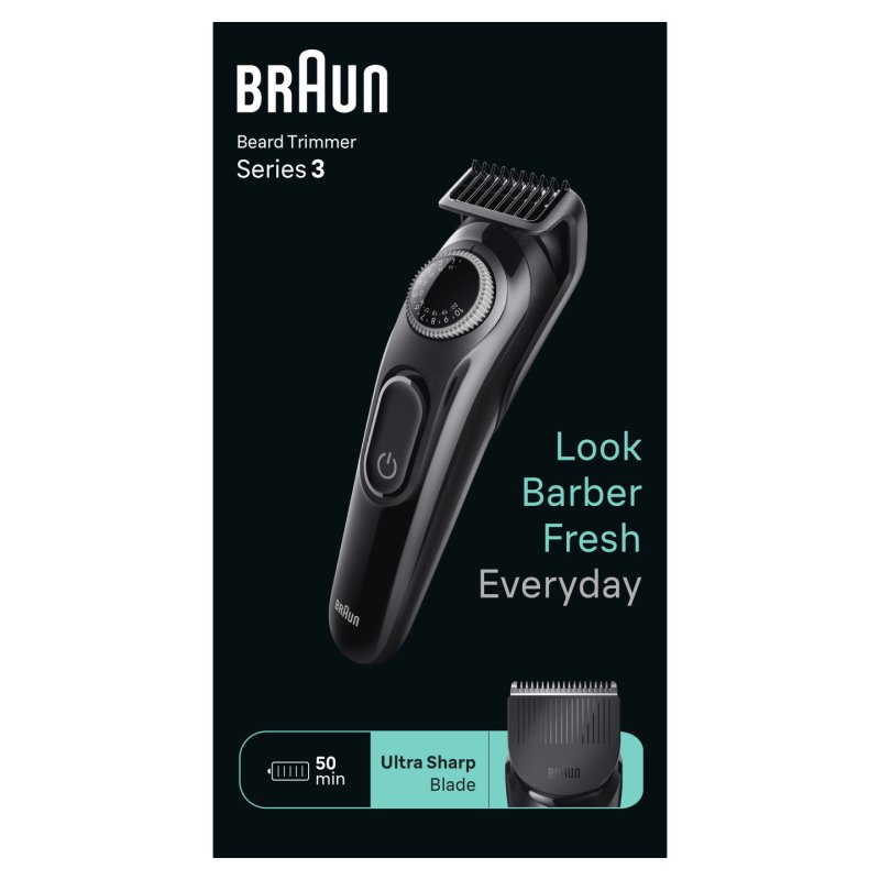 Braun BeardTrimmer 3 80708183 beard trimmer Battery 40 2 cm Black