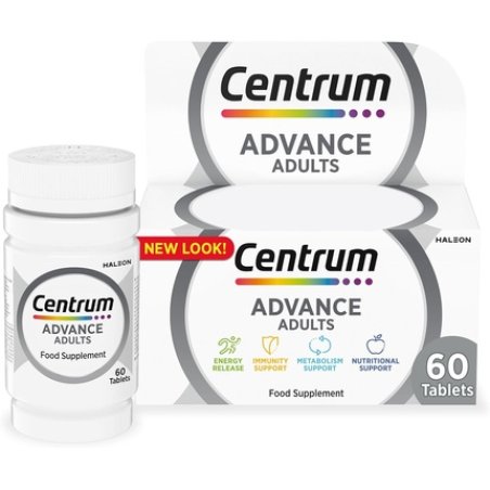 Centrum Advance Multivitamin Tablets for Men and Women with 24 Essential Nutrients including Vitamin C, D and Zinc 60