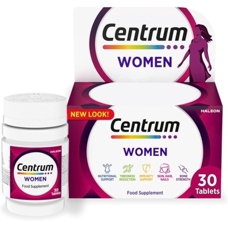 Centrum Women Multivitamin Tablets with 23 Essential Nutrients including Vitamin C, D, and Iron 30 ct