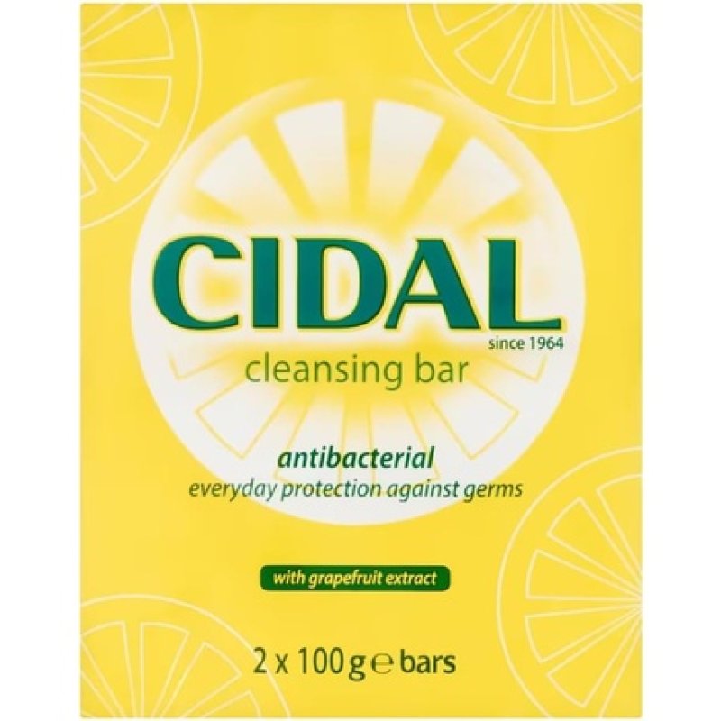 Cidal Antibacterial Soap with Grapefruit Extract 100g Bars - Pack of 2