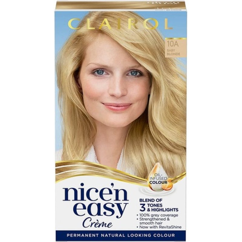 Clairol Nice'n Easy Crème Permanent Hair Dye 10A Baby Blonde 260g