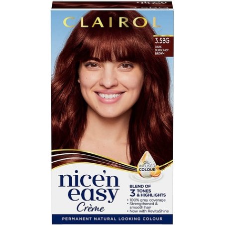 Clairol Nice'n Easy Crème Natural Looking Oil Infused Permanent Hair Dye 3.5BG Dark Burgundy Brown