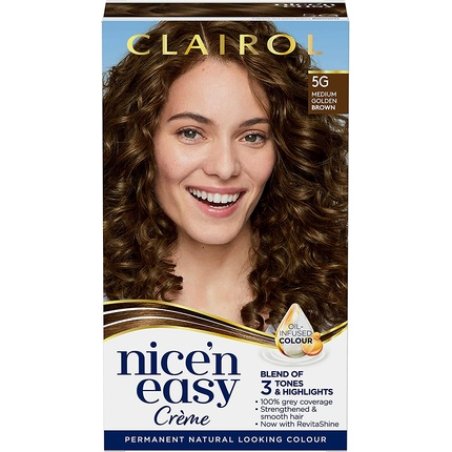Clairol Nice'n Easy Crème Natural Looking Oil Infused Permanent Hair Dye 5G Medium Golden Brown