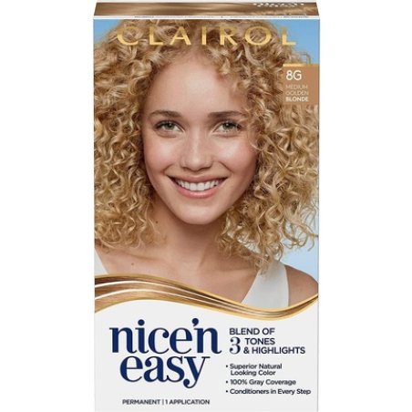 Clairol Nice'n Easy Crème Natural Looking Oil Infused Permanent Hair Dye 8G Medium Honey Blonde