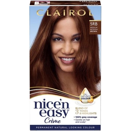 Clairol Nice'n Easy Crème Permanent Hair Dye 5RB Medium Reddish Brown 115g