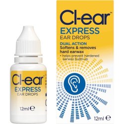 Cl-Ear Express Ear Drops Dual Action for Earwax Removal 12ml Bottle