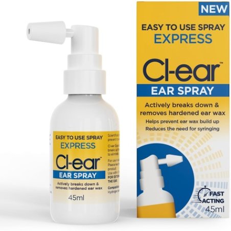 Clear Express Ear Spray Natural Ear Wax Removal Softens Buildup