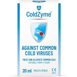 ColdZyme Mouth & Throat Spray Cold Virus Treatment & Symptom Relief Menthol Flavour 20ml