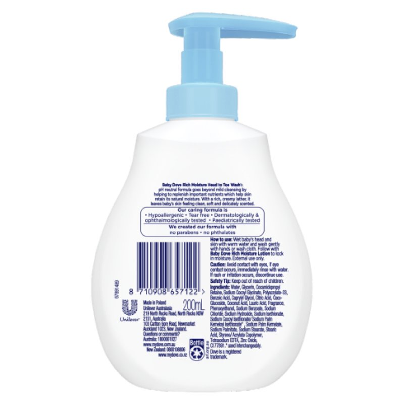 Baby Dove Rich Moisture Head to Toe Wash 200ml