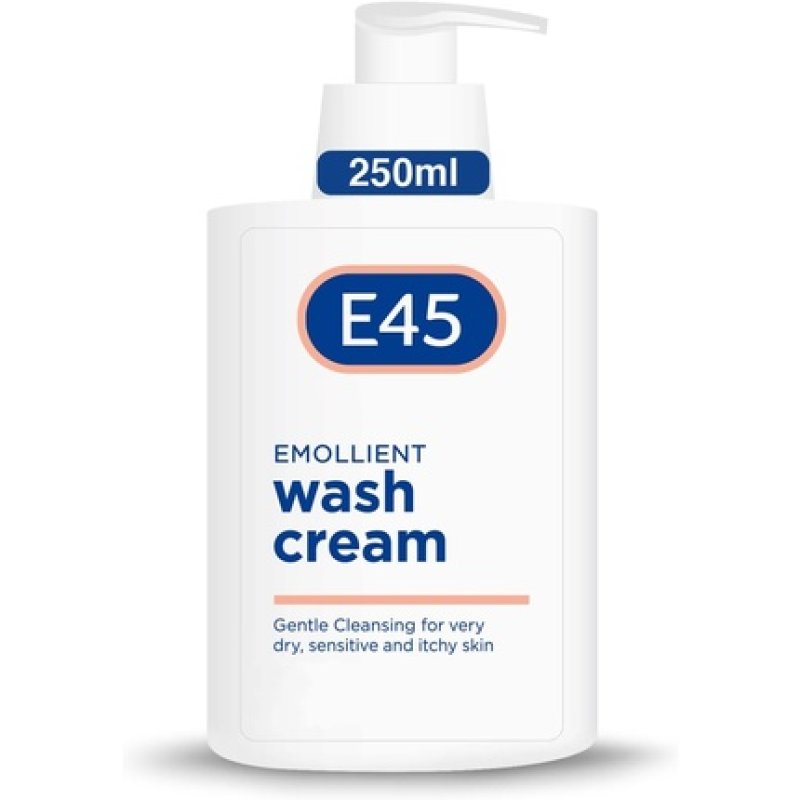 E45 Cream Body Wash 250ml Dermatological Emollient Wash Cream Soap Free for Women & Men Gentle Shower Cream to Clean &