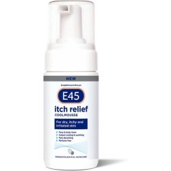 E45 Itch Relief Coolmousse For Eczema 100ml Face and Body Foam for Dry and Irritated Skin Cooling Foam to Soothe Itchy