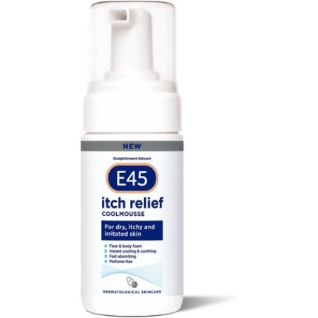 E45 Itch Relief Coolmousse For Eczema 100ml Face and Body Foam for Dry and Irritated Skin Cooling Foam to Soothe Itchy
