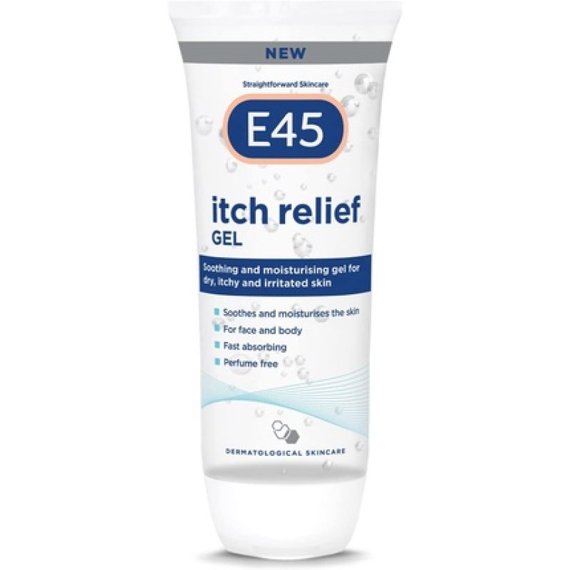 E45 Itch Relief Gel 100ml for Face and Body - Cooling Gel to Soothe Itchy and Irritated Skin - Perfume-Free