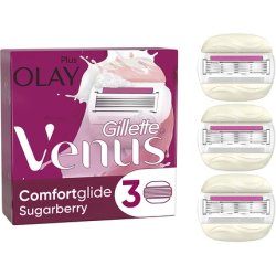Gillette Venus ComfortGlide Sugarberry with Olay Women's Razor Blades 2-In-1 Refills Lubrastrip with Vitamin E - Pack