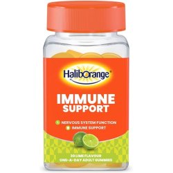 Haliborange Adult Immune Support Vitamin C D2 Zinc Gummies 30 Lime 30 Count