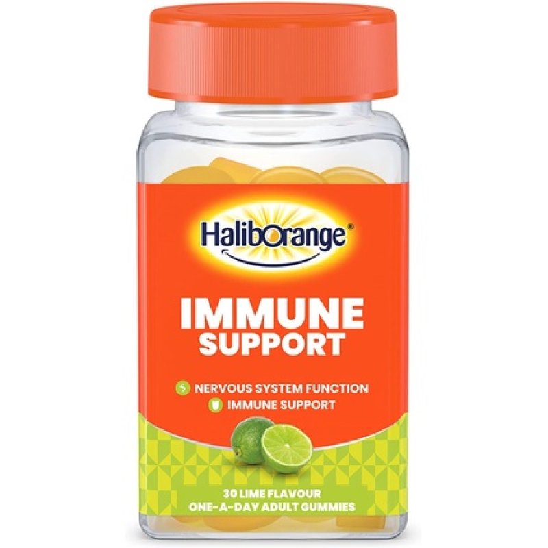 Haliborange Adult Immune Support Vitamin C D2 Zinc Gummies 30 Lime 30 Count