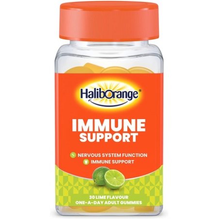 Haliborange Adult Immune Support Vitamin C D2 Zinc Gummies 30 Lime 30 Count