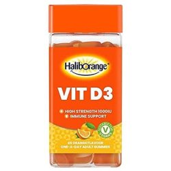 Haliborange Adult Vitamin D3 Immune Support Vegan Gummies 45 Orange 45 Count
