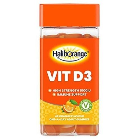 Haliborange Adult Vitamin D3 Immune Support Vegan Gummies 45 Orange 45 Count