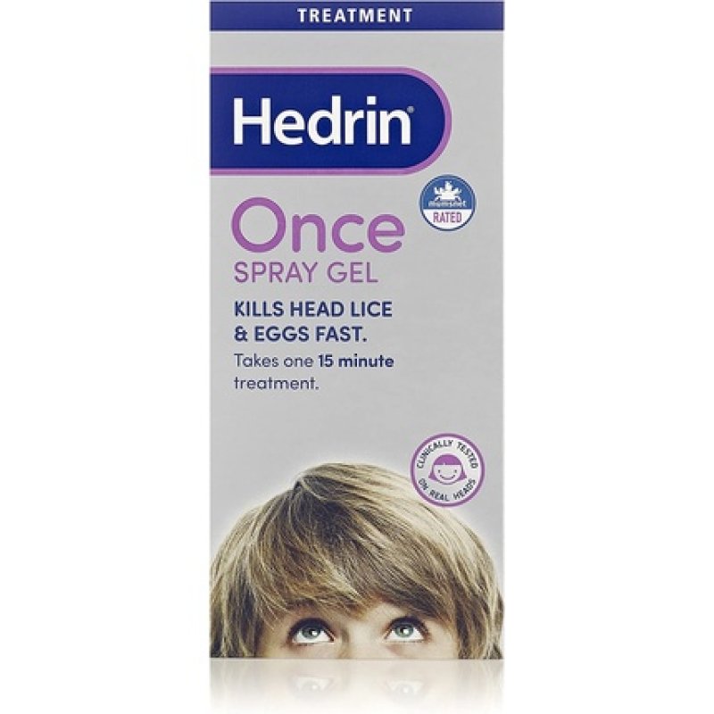 Hedrin Once Spray Gel Head Lice and Nits Treatment 100ml