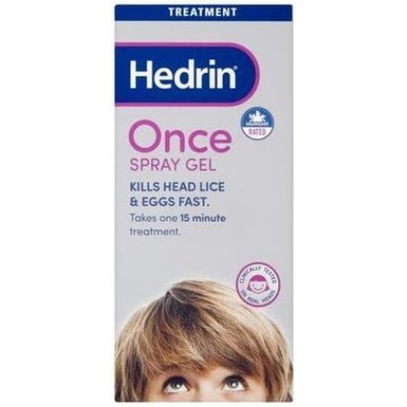 Hedrin Once Spray Gel 100ml Head Lice Treatment Nits Treatment Kills Headlice and Eggs in 15 Minutes