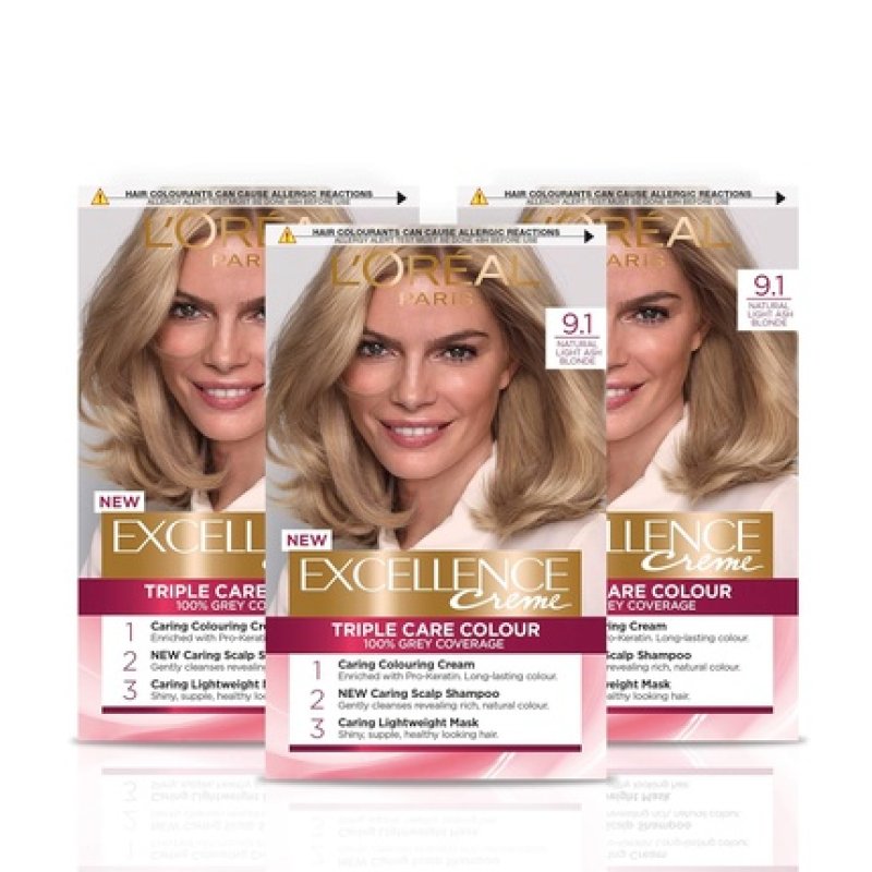 L'Oreal Paris Excellence 91 Light Ash Blonde Hair Color