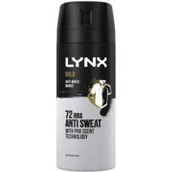 Lynx Gold Anti White Marks 72hrs Protection Antiperspirant 150ml Vanilla and Oud Wood