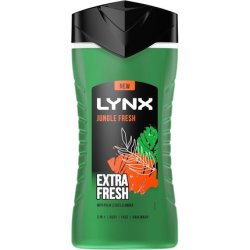 Lynx Jungle Fresh 3-in-1 Body Wash Hair Face and Body Cleanser with Palm Leaves and Amber Scent 225ml