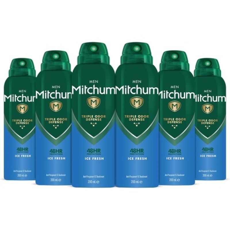 Mitchum Men Triple Odor Defense 48hr Protection Deodorant Spray & Antiperspirant 200ml Ice Fresh