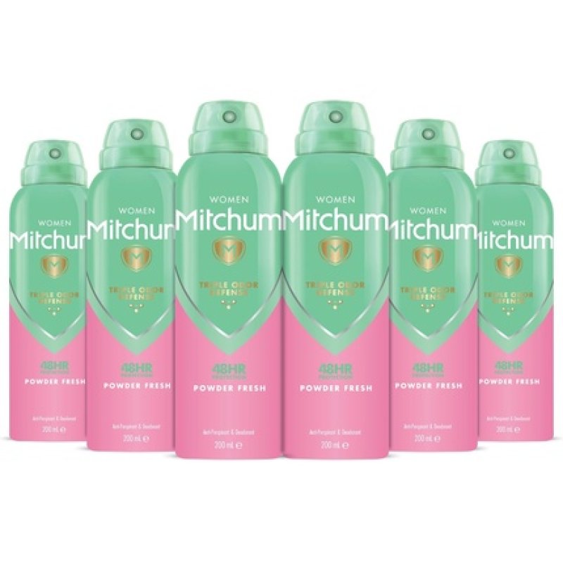 Mitchum Women Triple Odor Defense 48hr Protection Deodorant Spray & Antiperspirant 200ml Powder Fresh