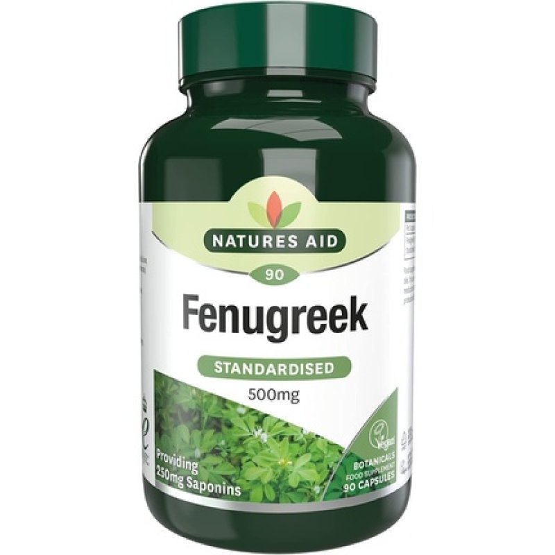 Natures Aid 500mg Fenugreek Vegan Capsules 90 Count
