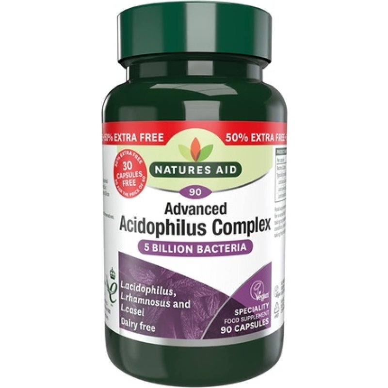 Natures Aid Acidophilus Complex, 5 Billion Bacteria, 90 Capsules Lactobacillus