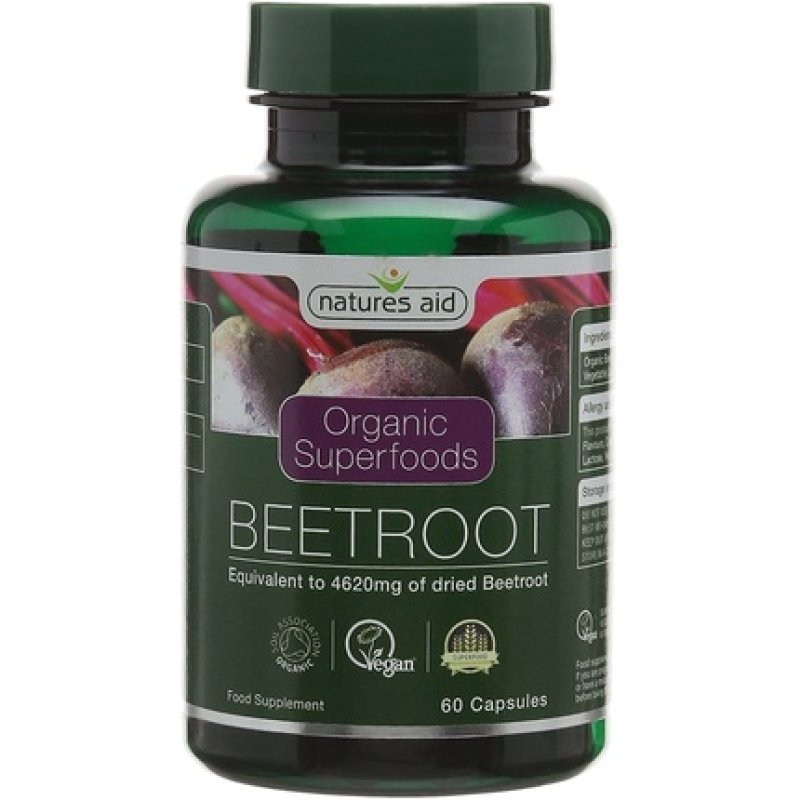 Natures Aid Organic Beetroot Extract 4620mg 60 Capsules - Pack of 2