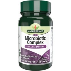 Natures Aid Microbiotic Complex with L. Acidophilus and Bifidus and FOS Vegan 60 Capsules