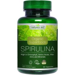 Natures Aid Organic Spirulina 500mg 90 Capsules 80g