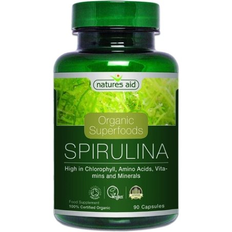 Natures Aid Organic Spirulina 500mg 90 Capsules 80g