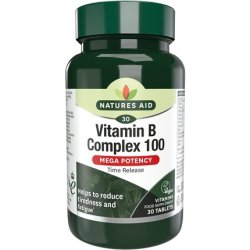 Natures Aid Vitamin B Complex Tablets 100mg 30 Tablets