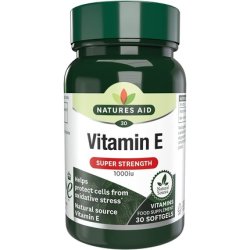 Natures Aid Vitamin E 1000iu Natural Source High Strength 30 Softgel Capsules