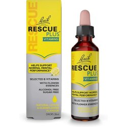 Rescue Remedy Plus Dropper Flower Essences B Vitamins Emotional Wellness and Balance Alcohol Free 20ml Dropper Bottle