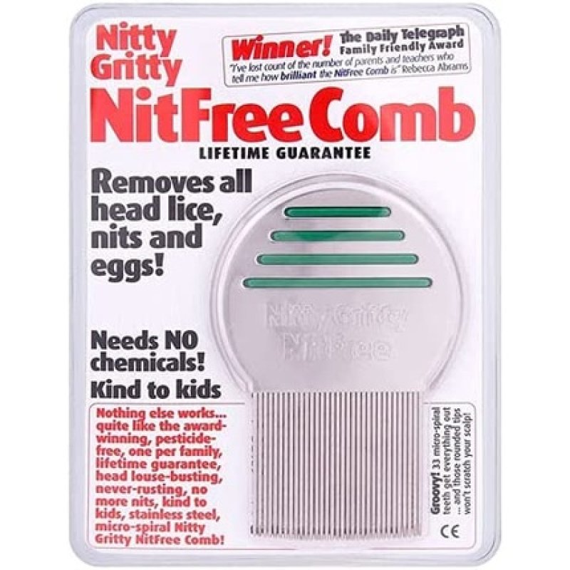Nitty Gritty Nit Free Comb - Removes All Head Lice Nits and Eggs