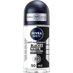 Nivea Invisible Black & White Deodorant for Men 48H Antiperspirant Roll-On 50ml