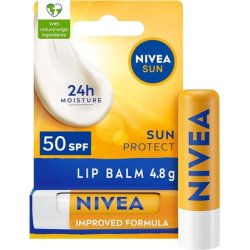Nivea Sun Protect Caring Lip Balm Spf50 55ml With Shea Butter 24h Moisture Lip Care No White Cast