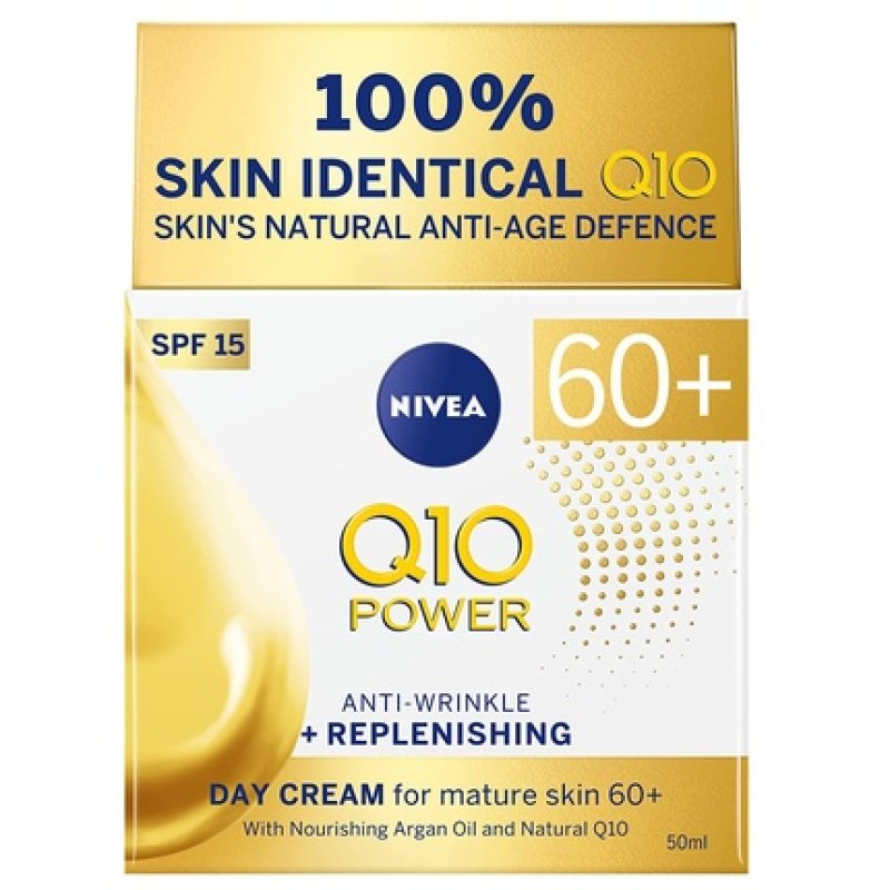 NIVEA Q10 Power 60 Skin Anti-Aging Replenishing Day Cream with Coenzyme Q10 and SPF15 50ml