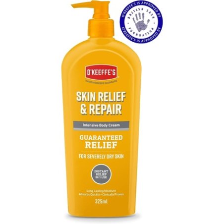 O'Keeffe's Skin Relief & Repair Pump 325ml Body Lotion for Extremely Dry Itchy Skin Unscented Non-Greasy & Clinically