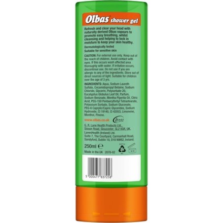 Olbas Shower Gel 250ml Refreshing Menthol Vapours for Easy Breathing